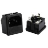 CONECTOR TOMACORRIENTE PARA CHASIS CON PORTAFUSIBLE PARA EMBONAR