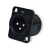 CONECTOR PLUG CANNON DE METAL NEGRO PARA CHASIS