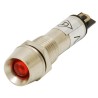 FOCO INDICADOR METALICO CROMADO, LUZ ROJA 12 VOLTS