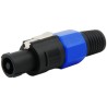 CONECTOR PLUG SPEAKON MACHO PARA AUDIO PROFESIONAL DE 4 VIAS CON SEGURO Y PROTECTOR DE CABLE
