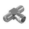 ADAPTADOR EN FORMA T DE UN PLUG RG59 A DOS JACK TIPO F (COAXIAL)